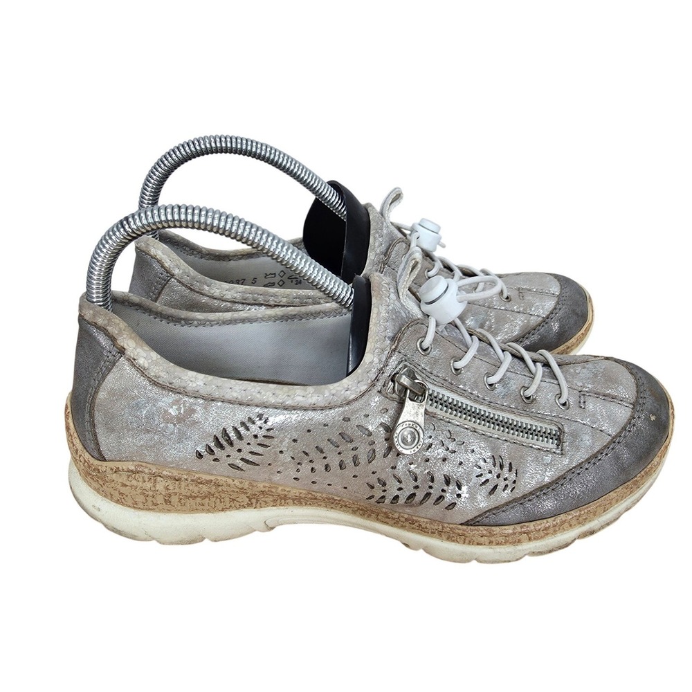Rieker Nikita K6 Sneakers Womens 40 US 8.5 - 9 Metallic Silver Comfort Shoes